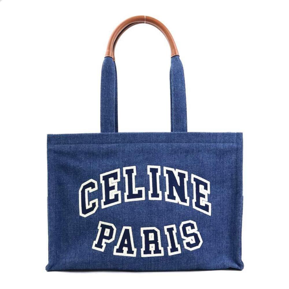 Celine Shoulder Bag Cabas Denim Leather Blue